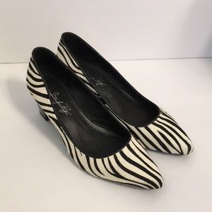 Shoes of Prey Zebra Print Heels With Real Cow Fur